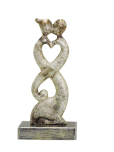 Escultura de Corazón de Aluminio Plateado Vintage, Figura Moderna Abstracta de Pareja, Decoración Romántica de Arte Infinito para Repisa y Estante - Product Image 2