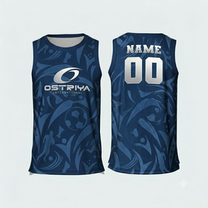 Camiseta de Baloncesto Sublimada Personalizada, Poliéster/Algodón Transpirable, Talla Grande, Sin Mangas, Chaleco de Equipo con Nombre de Equipo Personalizado - Product Image 1