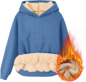 Haute qualité hommes polaire à capuche décontracté Sherpa pull cordon épais chaud poids lourd sweat à capuche vêtements d'hiver - Product Image 4