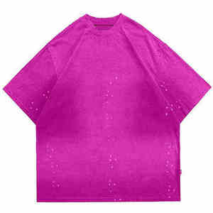 Camiseta de Hombre con Efecto Degradado Vintage, Estilo Urbano, de Algodón, Multicolor, Oversize, con Hombros Caídos - Product Image 1