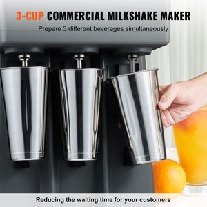Frullatore Elettrico Commerciale a Tre Teste da 375W, Macchina per Frullati con 3 Velocità, Mixer per Bevande, Frullati, Succhi e Smoothie - Product Image 2