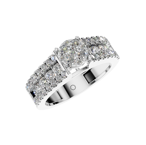 Bague élégante en forme de grappe de diamants naturels en argent sterling 925 plaqué or blanc bijoux fins pour les fiançailles de fête de mariage des femmes - Product Image 1