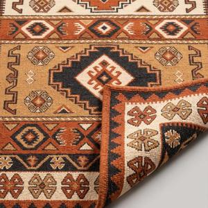 Tapis Kilim Tendance en Laine Tissée Main, Couleur Terre Cuite Unie, Antidérapant, à Poils Moyens, pour Décoration Intérieure - Product Image 6