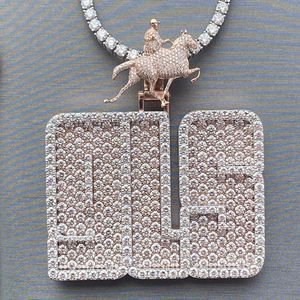 Pendentif en argent sterling 925 de haute qualité avec diamants blancs personnalisés, style hip-hop unisexe, chaîne - Product Image 2