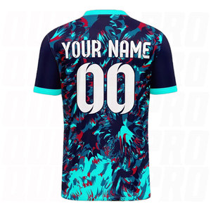 Conjunto de Camiseta de Fútbol Personalizada, Degradado Púrpura y Verde Azulado, Sublimada, Absorbente de Humedad, 100% Poliéster, Unisex, Adulto, Manga Corta, Corte Atlético - Product Image 3
