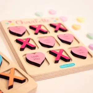 木制爱情拼图礼品卡个性化礼物有趣的玩具情人有趣的情人节礼物。