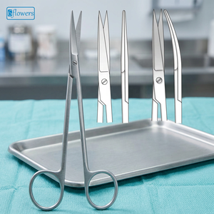 Ciseaux chirurgicaux 6flowers à pointe droite et arrondie pour la chirurgie générale, certifiés CE, instrument manuel de classe I - Product Image 3