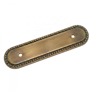 Poignée de meuble de luxe en laiton moderne, plaque arrière ovale, nickel satiné, perlée, de haute qualité, pour armoire, tiroir de cuisine, porte - Product Image 2
