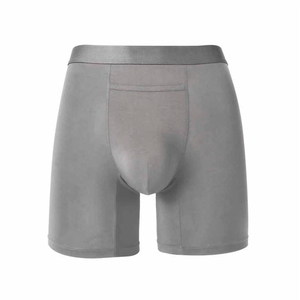 Calzoncillos bóxer sin costuras de cintura media para hombre, de spandex, transpirables, de punto, de secado rápido, con logo personalizado, lisos, para uso diario, al por mayor - Product Image 1