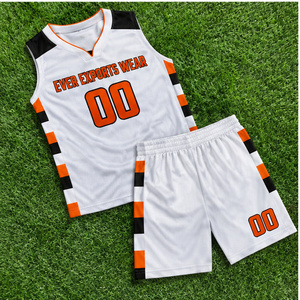 Maillot de basket-ball blanc, orange et noir, ensemble personnalisé de maillot et short de basket-ball, vêtements de sport rayés pour équipe, fournitures pour club - Product Image 4