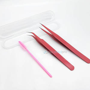 Pinces à cils courbées professionnelles pour l'application de cils, pinces à cils à pointe droite pour les techniciennes professionnelles en extension de cils - Product Image 6