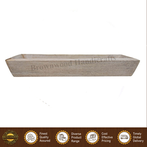 Plateau de service en bois de manguier sculpté à la main de qualité supérieure, forme rectangulaire personnalisable, fourniture directe d'usine pour les restaurants et les hôtels - Product Image 2