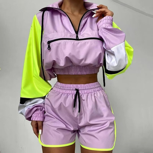 Nouvelle collection très vendue, ensembles de fitness unisexes, toile polyester/nylon respirante, ensemble short 2 pièces pour l'été, couleur vintage - Product Image 4