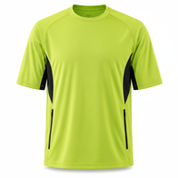 Maillot de pickleball personnalisable en polyester pour homme, col rond, taille élastique, manches courtes, séchage rapide, respirant, prêt à être expédié