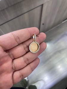 Pendentif Rond Personnalisé Plaqué Or 14K en Alliage avec Diamants Moissanite VVS, Breloque Unisexe Classique, Cadeau Bijoux Hip Hop - Product Image 5