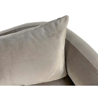 Canapé modulaire moderne une place avec coussin en mousse haute densité, revêtement en tissu respirant, design en U, pieds en bois pour salon familial