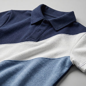 Polo Personalizado para Hombre con Bloques de Color, Panel Diagonal, Algodón Piqué Transpirable, Corte Ajustado, Manga Corta, Camiseta Casual de Golf para Verano - Product Image 4