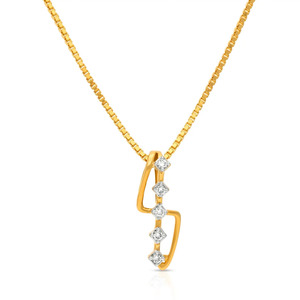 Collier pendentif asymétrique en diamant à cinq stations - Product Image 4