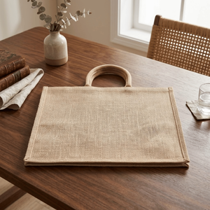 Grand sac de courses réutilisable en jute avec impression de logo personnalisé pour le transport d'épicerie et la promotion de la marque, sac fourre-tout durable et écologique - Product Image 4