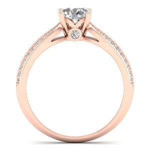 Anillo de compromiso solitario de moissanita con certificado GRA de oro macizo de 14K, precio mayorista REYES, para mujer, joyería de lujo para regalo de boda - Product Image 4