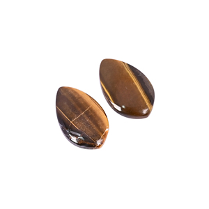 Pierre précieuse naturelle œil de tigre, 19,5 carats, forme poire, 20x12 mm, cabochon à dos plat pour la fabrication de bijoux |   1 pièce - Product Image 3