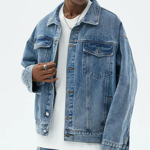 Veste en jean indigo foncé de qualité supérieure |   Vêtements d'extérieur en jean classiques pour hommes minimalistes - Product Image 1