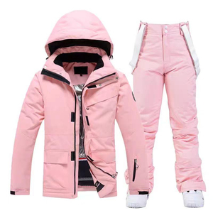 Ensemble de ski d'hiver pour homme, veste coupe-vent à capuche blanche, pantalon de ski, rembourrage en coton PP 220g, imperméable 10 000 mm, polyester - Product Image 4