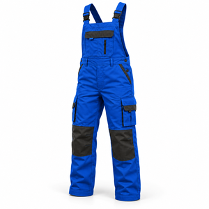 Salopette de travail pour hommes, style cargo, avec poche poitrine zippée, bretelles réglables, empiècements aux genoux, pour chantier et atelier - Product Image 2