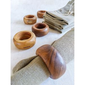 Juego de Anillos para Servilletas de Madera Decorativos, Hechos a Mano, Accesorio Rústico para Mesa, para Cenas Festivas, Bodas y Celebraciones - Product Image 4