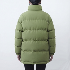 Veste matelassée longue pour femme Hawk Eye, col montant, fermeture éclair, couleur unie, vêtement d'extérieur chaud pour l'hiver - Product Image 5