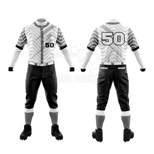 Uniformes de baseball en polyester respirant à vendre en gros, logo personnalisé imprimé, service OEM de haute qualité - Product Image 3