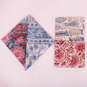 Pañuelo de Algodón Orgánico, Estilo Vintage, Diseño Floral Multicolor, Tejido, Hecho en India, Ecológico - Product Image 2