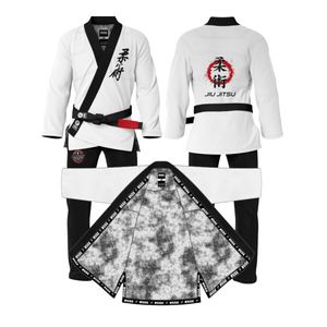 เสื้อยิวยิตสูคุณภาพสูง น้ำหนักเบา 440 GSM ผ้าฝ้ายยืดหยุ่น ทนทาน ไม่หดตัว 100% สำหรับฝึกซ้อม BJJ แบบยูนิเซ็กซ์ พิมพ์ลายดิจิตอลพร้อมโลโก้สั่งทำได้ - Product Image 5