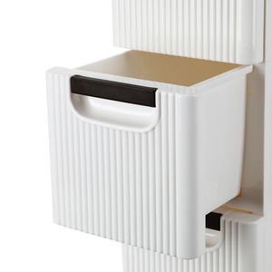 Carrello Organizzatore Stretto e Sottile a 4 Ruote con Cassetti e Armadietti in Plastica per Bagno e Camera da Letto Modello RT - Product Image 4
