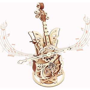 Fantastico Carillon a Forma di Violoncello, Kit di Costruzione 3D in Legno Fai-da-Te per Adulti, Divertenti Lavori Artigianali in Legno da Assemblare - Product Image 1