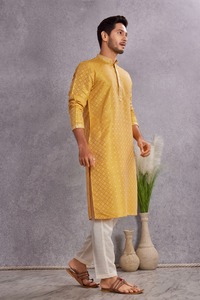 Best Selling Wedding Party Casual Wear Pure Cotton <b>Men's</b> Traditional Simple Quick Dry Breathable Regular Fit <b>Kurta</b> Available - Product Image 3