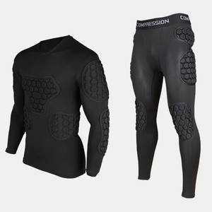 Unisex Com Bat <b>Padded</b> Compression Shirts Pants EVA Goalie Shockproof Gym Wear Set Rib <b>Hip</b> Joint Protection Safety Apparel - Product Image 2