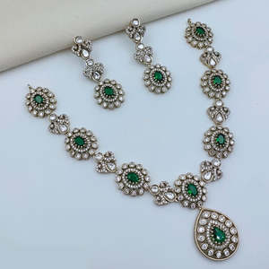 Ensemble collier et boucles d'oreilles en or plaqué 18 carats avec diamants américains pour femmes - Product Image 4