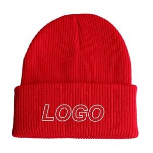 Gorro de punto de diseñador con puños de colores sólidos Unisex liso de invierno, gorro bordado de pescador acrílico, gorros personalizados con logotipo personalizado - Product Image 3