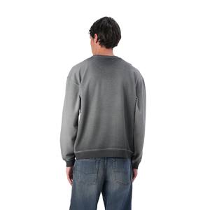 Sudadera de cuello redondo unisex para hombre, de invierno, lavado ácido, corte holgado, manga larga, de algodón y forro polar, de gran gramaje - Product Image 5