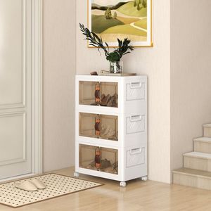 Stackable <b>Storage</b> <b>Bins</b> with Lockable Wheels for Cabinet Organizers - Product Image 3