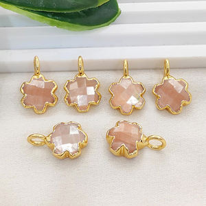 Dijes de Ágata Musgosa en Forma de Estrella, Electrochapados en Cobre, 10mm, para Fabricación de Joyería - Product Image 2