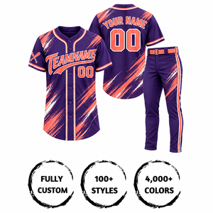 Conjunto de Camiseta de Béisbol de Alta Calidad para Adultos, Manga Corta, Impresión Sublimada, Absorbe la Humedad, 100% Poliéster, Nombre y Número del Equipo - Product Image 4