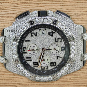 Reloj de pulsera cronógrafo de moda-Correa de goma Moissanite Reloj de cuarzo Deportes de lujo Moissanite Reloj analógico para Estilo de vida activo - Product Image 1