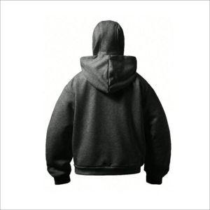 Sweat à capuche zippé en coton épais pour homme, style streetwear, avec impression 3D en relief, graphique orné de strass, brodé, coupe oversize, OEM ODM - Product Image 2