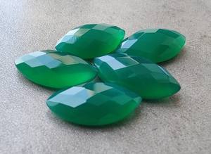 Pierre précieuse naturelle en onyx vert, taille marquise, coupe à carreaux, calibrée, pierre lâche pour la fabrication de bijoux, bague, pendentif - Product Image 4