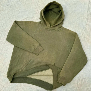 Sweat à capuche pour homme en coton, style streetwear personnalisé, vintage, délavé à l'acide, effet usé et coupe oversize, grammage lourd, avec motif tricoté - Product Image 4