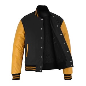 Chaqueta Varsity de Béisbol con Mangas de Lona Bordadas, Tallas Grandes M-4XL, Reversible, Ecológica, Lisa, al por Mayor para Hombre, 10% de Descuento - Product Image 3