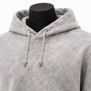 Survêtement unisexe gris à capuche, couleur unie, décontracté, manches longues, 100% coton, poids moyen, coupe classique avec poches, pour l'automne - Product Image 4