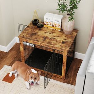 <b>Small</b>/Medium Dog Crate Furniture with <b>Cushion</b> and Double Doors Pet Houses & Furniture - Product Image 4